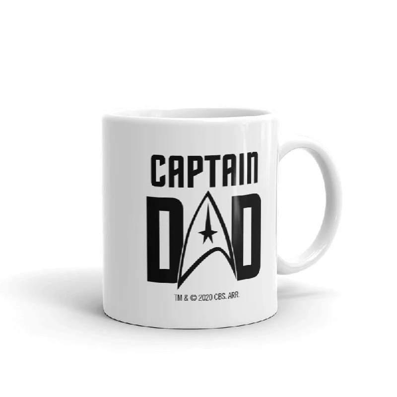 Rustic clay drinking cup-Star Trek: The Original Series Captain Dad White Mug