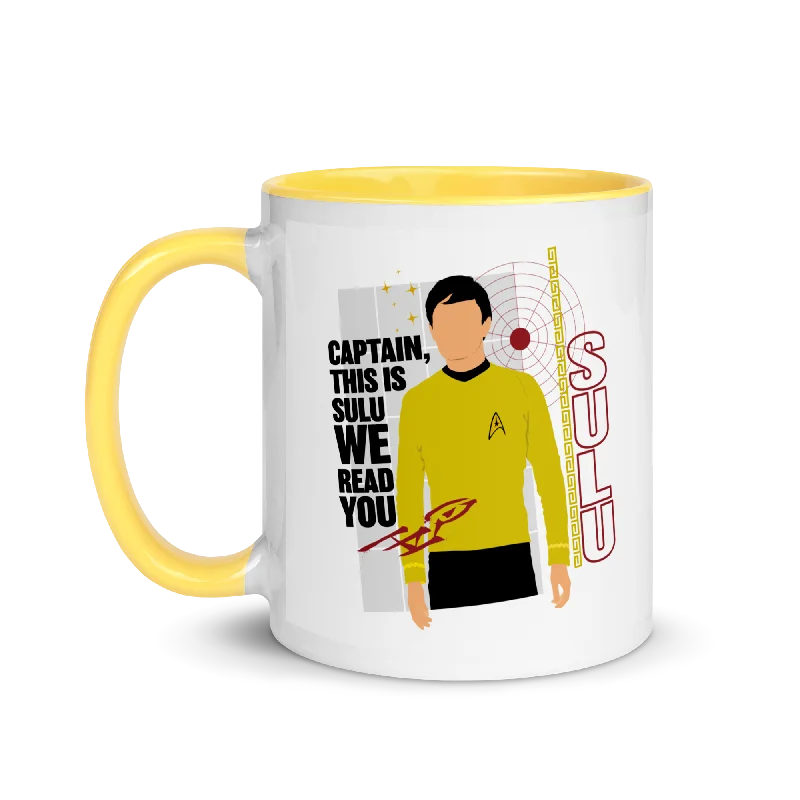 Glossy yellow ceramic cup-Star Trek: The Original Series Sulu Two-Tone Mug