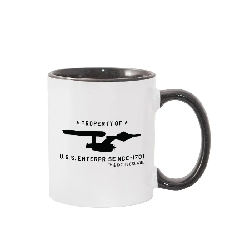 Leak-proof outdoor coffee cup-Star Trek: The Original Series U.S.S. Enterprise Property of Profile Two-Tone Mug