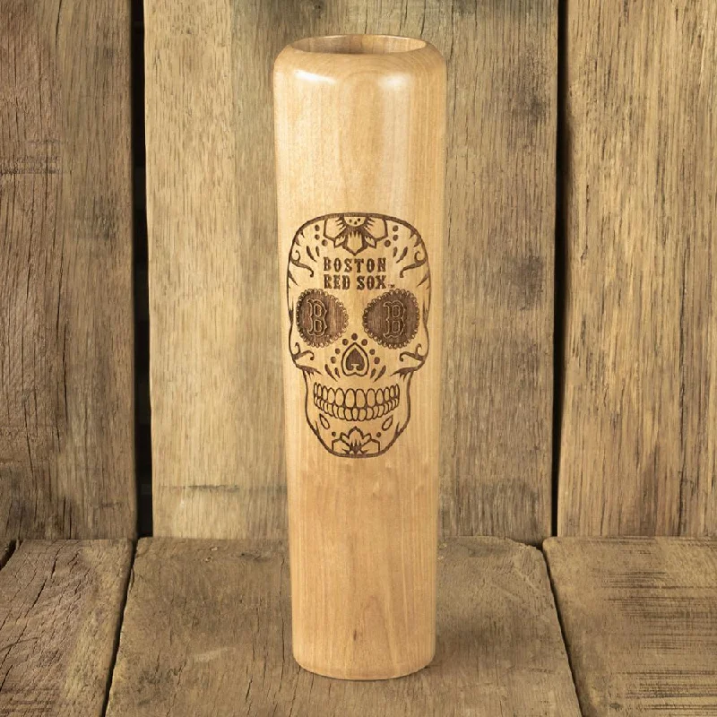 Hand-shaped clay coffee tumbler-Boston Red Sox Sugar Skull Dugout Mug® | Baseball Bat Mug