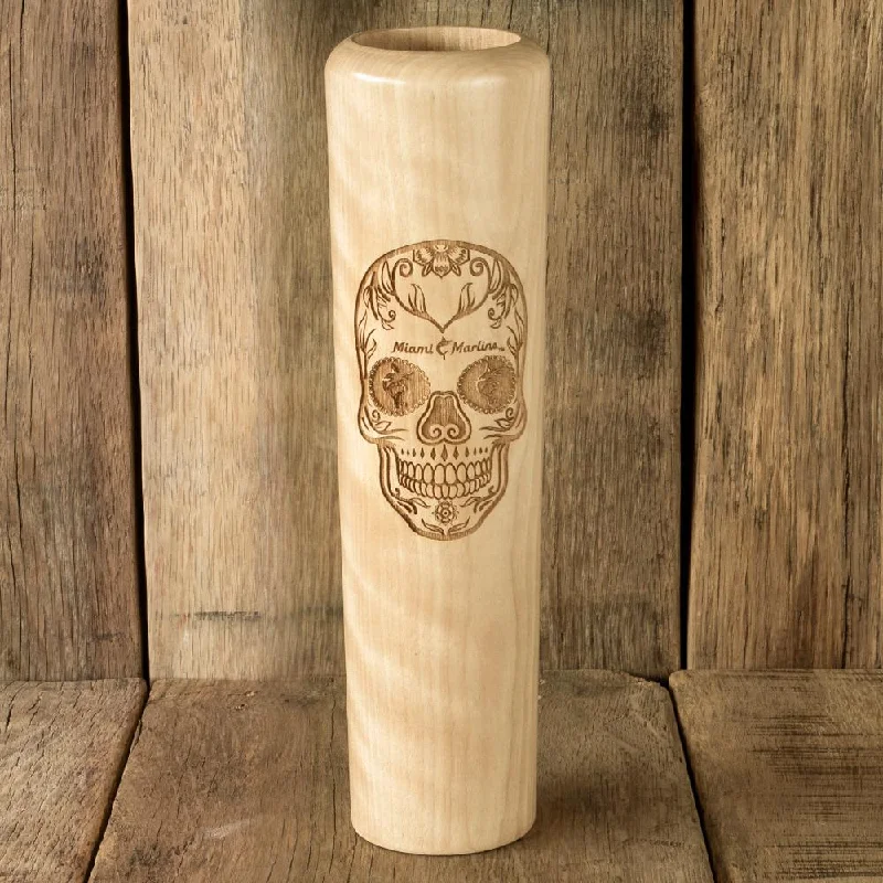 Heat-resistant stainless mug-Miami Marlins Sugar Skull Dugout Mug® | Baseball Bat Mug