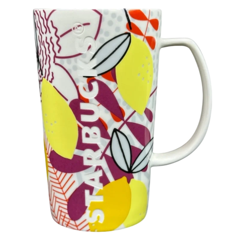 Insulated chai tea cup-Tropical Floral Lemons Spring Collection Tall Mug Starbucks