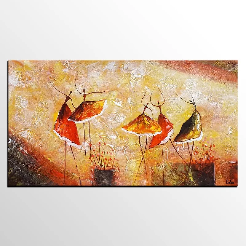 Crystal star chandelier-Modern Acrylic Painting, Ballet Dancer Painting, Bedroom Canvas Painting, Original Painting, Abtract Painting for Sale