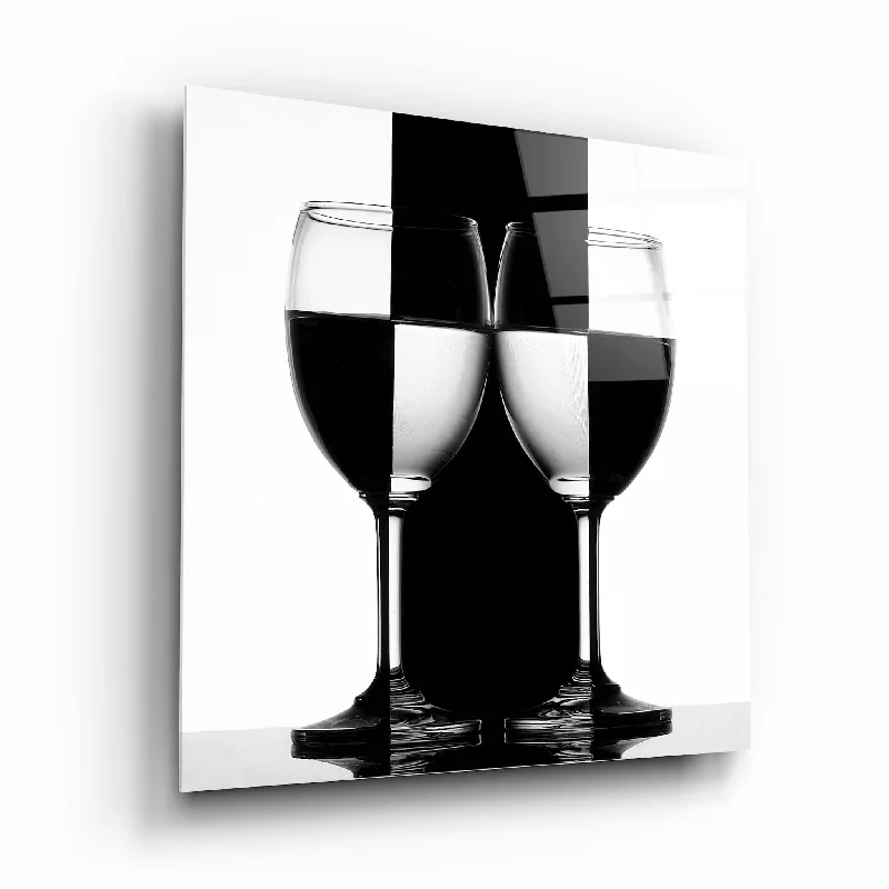 Modern dotted canvas print-Black and White Glass Wall Art