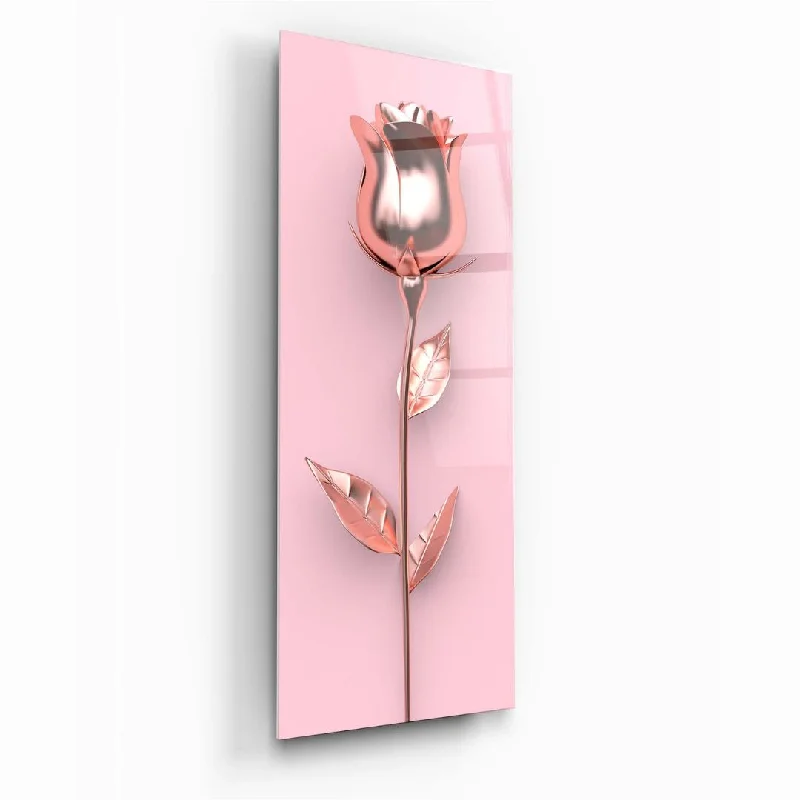 Industrial zinc table lamp-Blush Bloom Glass Wall Art