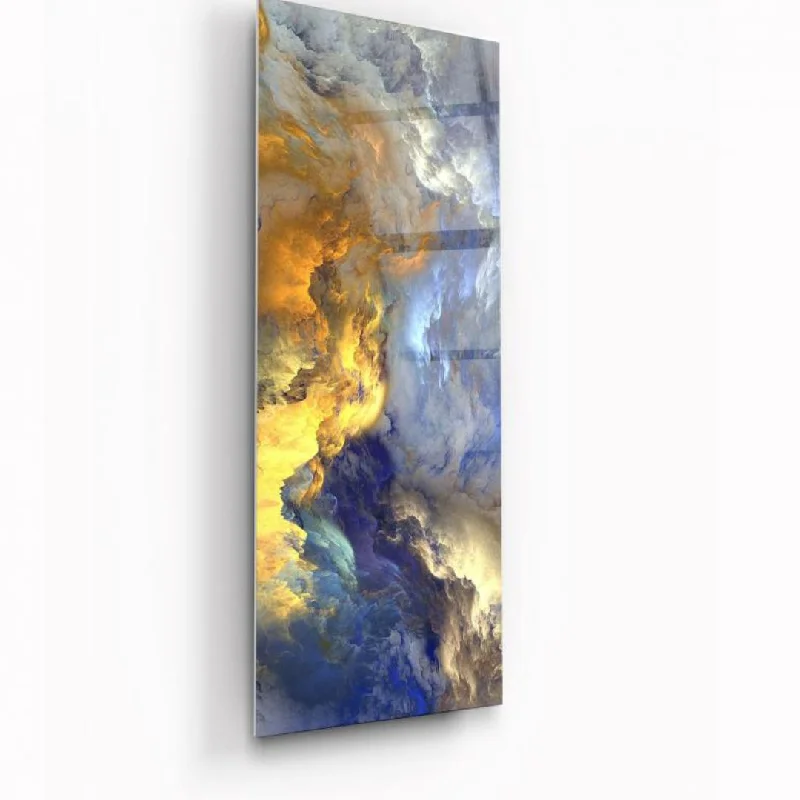 Handwoven silk throw blanket-Celestial Horizon Glass Wall Art