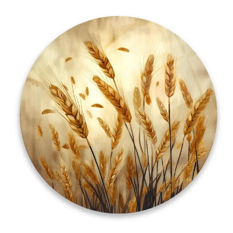 Plush chenille ottoman cushion-Golden Fields of Tranquility