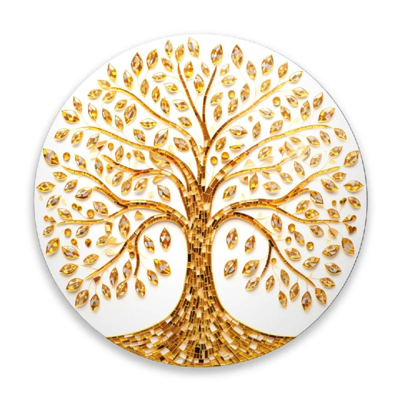 Ceramic lotus planter-Golden Tree of Life Glass Wall Art