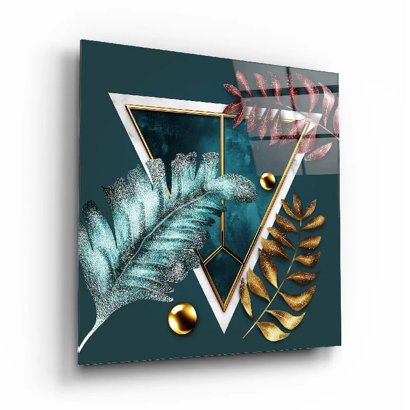 Bohemian knot wall decor-Leaves Glass Wall Art