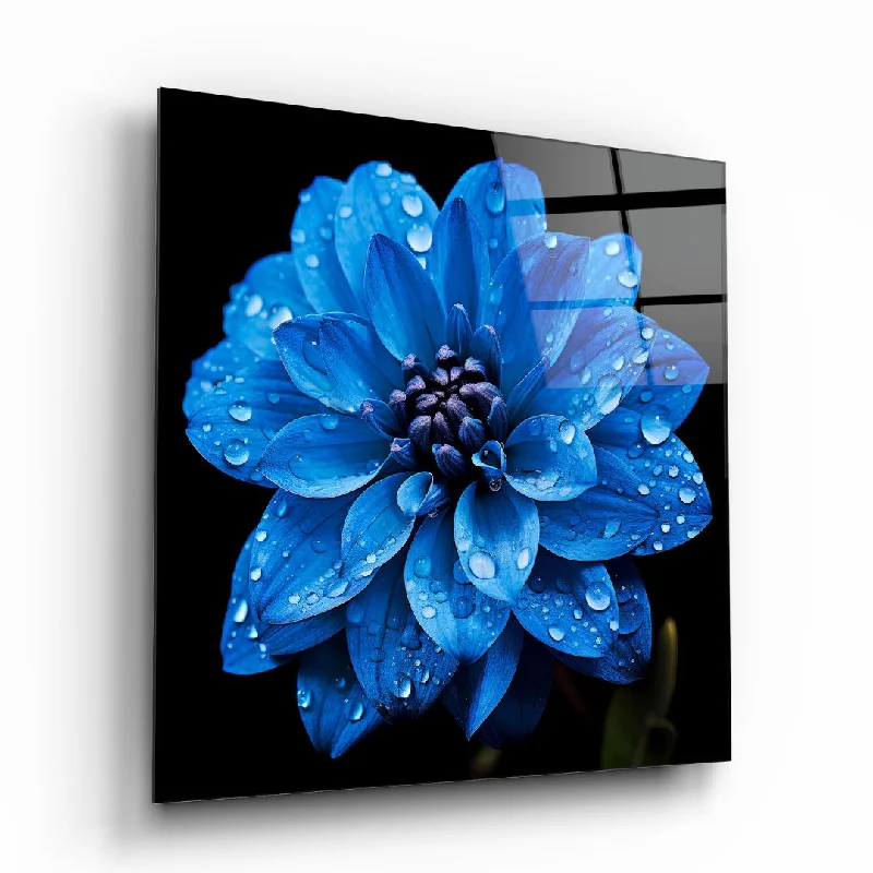 Bohemian loop wall hanging-Blue Dahlia Glass Wall Art