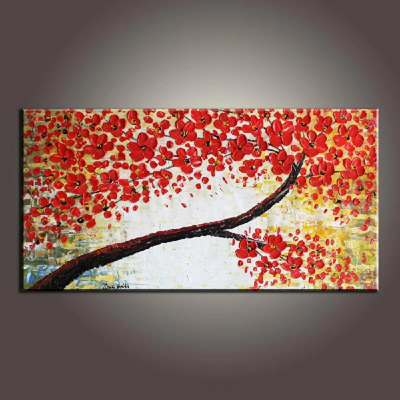 Farmhouse birch wall art-Modern Art, Flower Art, Art Painting, Contemporary Art, Abstract Art Painting, Canvas Wall Art, Living Room Wall Art, Canvas Art