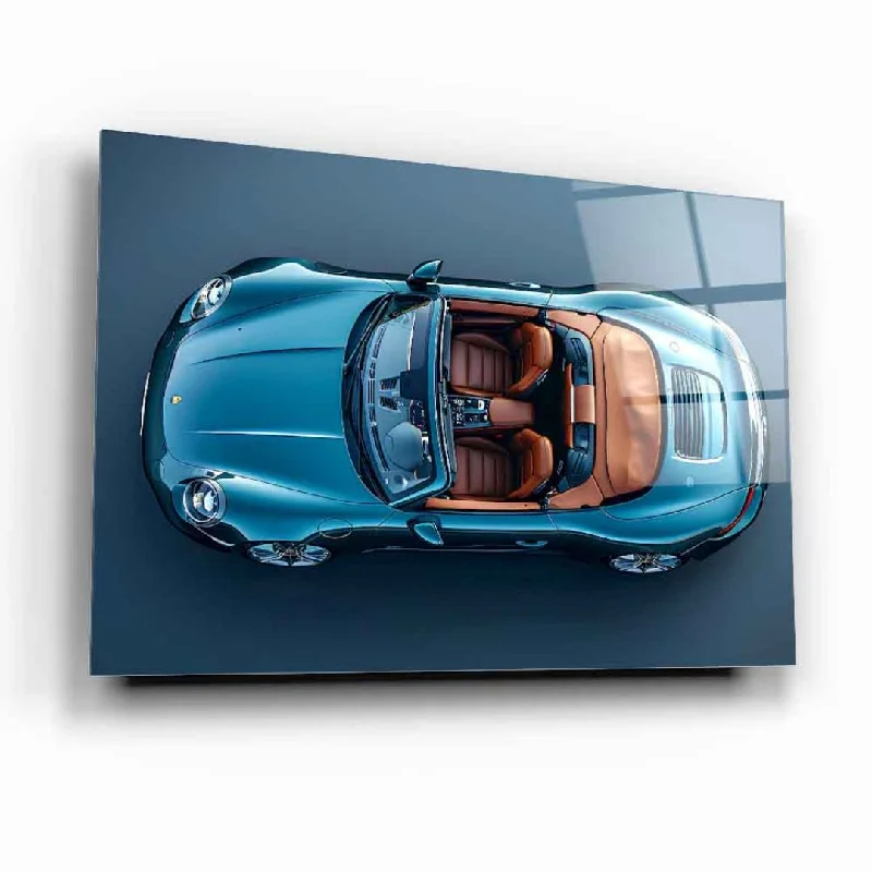 Velvet curved throw cushion-Luxury Sports Car Glass Wall Art