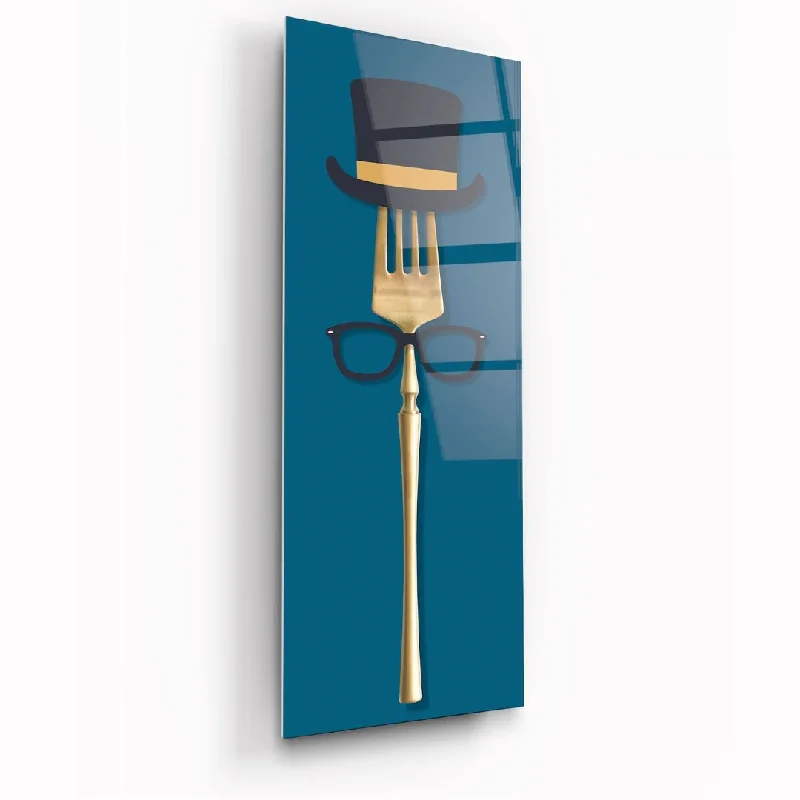 Industrial tin table lamp-The Dapper Fork Glass Wall Art