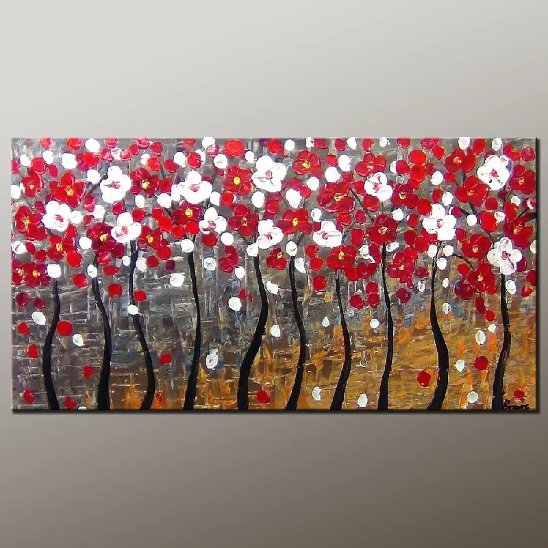 Rustic linen curtain tieback-Tree of Life Art, Acrylic Painting, Abstract Landscape Painting, Abstract Art Painting, Canvas Wall Art, Bedroom Wall Art