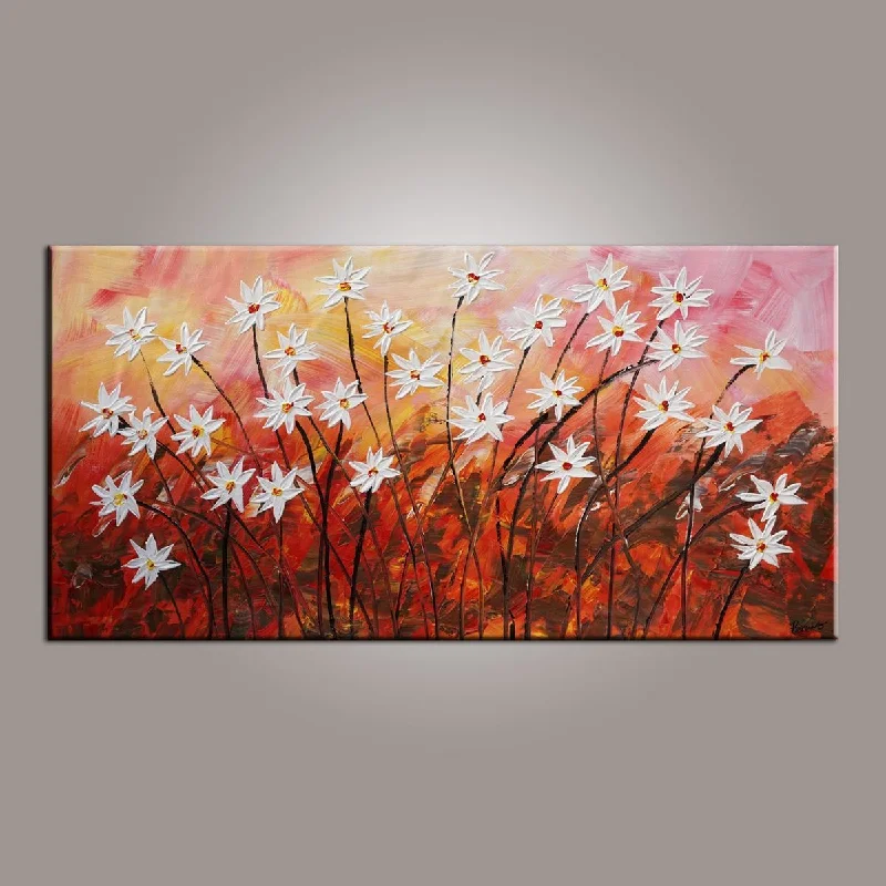 Farmhouse cedar wall art-Wall Painting, Canvas Wall Art, Flower Art, Abstract Art Painting, Acrylic Painting, Bedroom Wall Art, Canvas Art, Modern Art, Contemporary Art