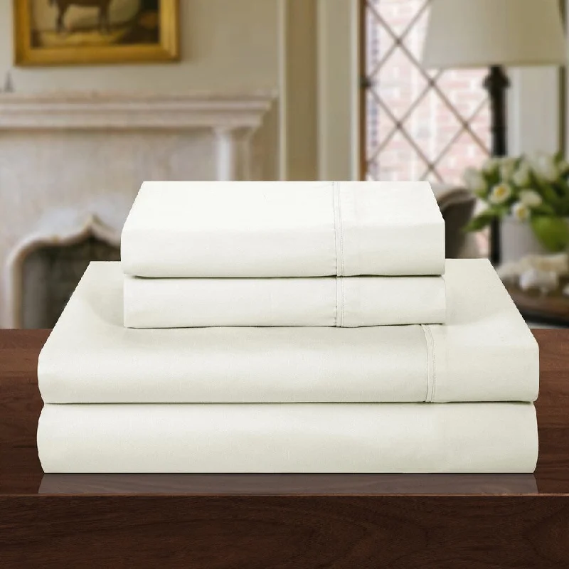 Linen blend quilt-1000 Thread Count 100-percent Cotton Rich 4-piece Luxury Sheet Set