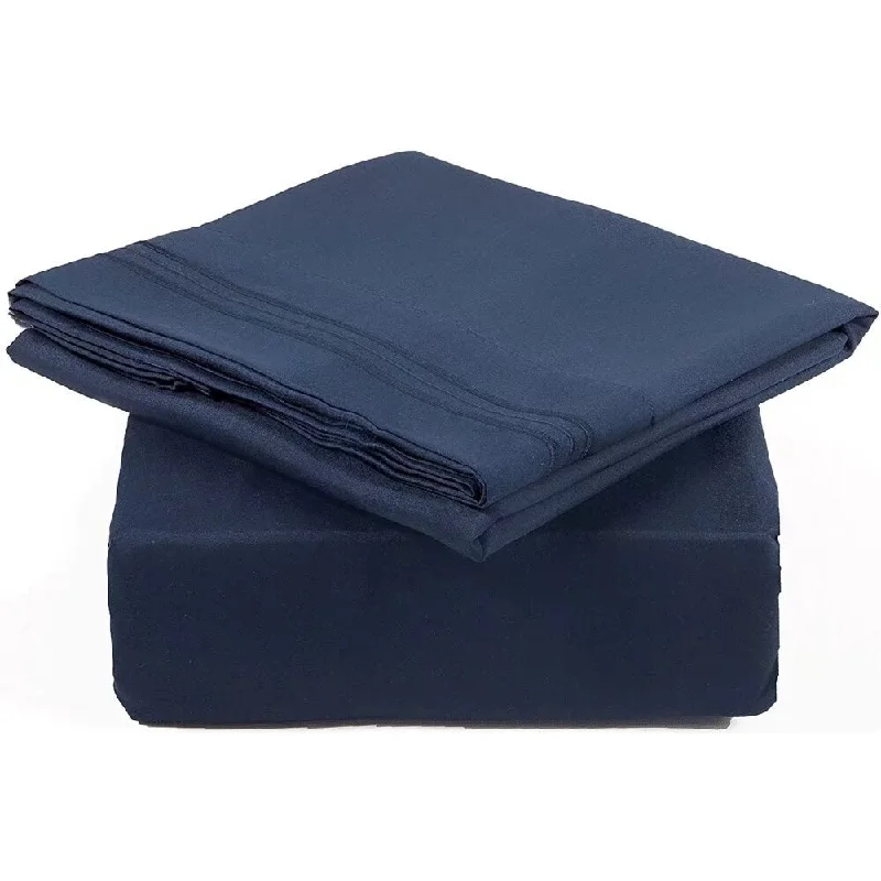 Breathable quilted topper-4pcs Queen Home Decor Bedding Sheet Set Royalblue