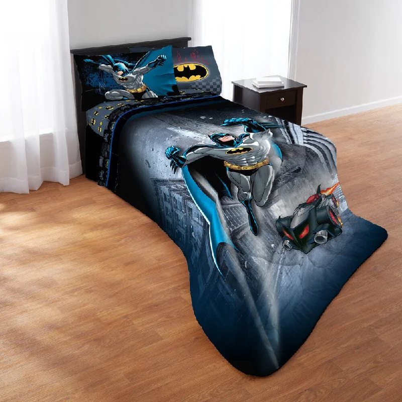 Plush chenille comforter-Batman Guardian Speed Full 5-piece Bed in a Bag with Sheet Set - Multi