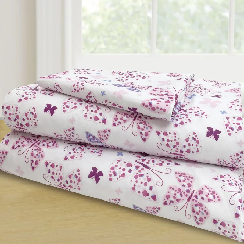 Cooling bamboo bed pillow-Butterflies Twin Sheet Set