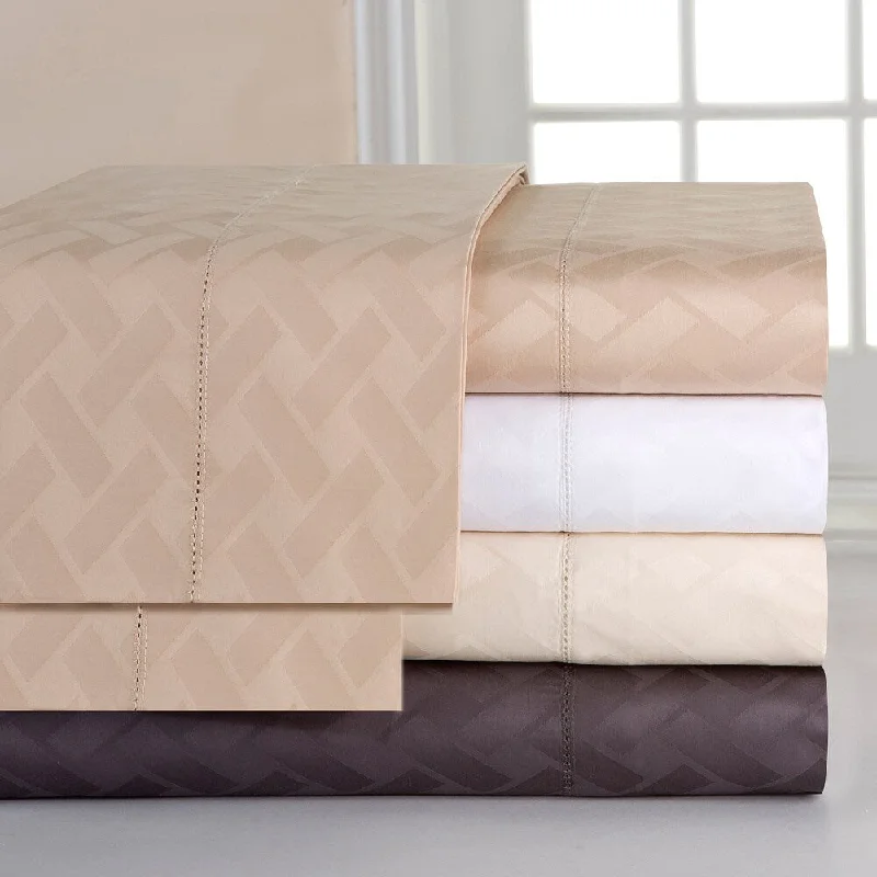 Heavy flannel quilt-Celeste Home 410 Thread Count Pima Cotton Deep Pocket Jacquard Sheet Set