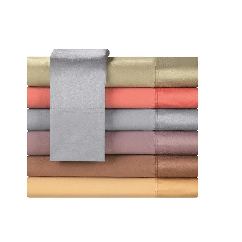 Textured linen quilt set-Chic Home Egyptian Cotton 1000 Thread Count Sheet Set