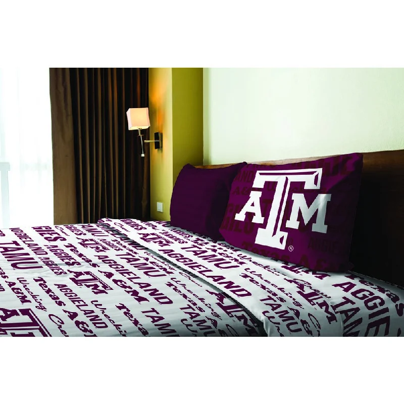 Cooling tencel pillow-COL 820 Texas A&M Twin Sheet Set Anthem