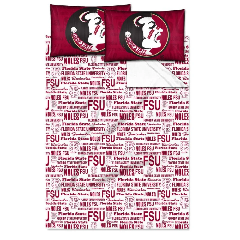 Warm fleece bed blanket-COL 821 Florida State 'Anthem' Full-size Sheet Set