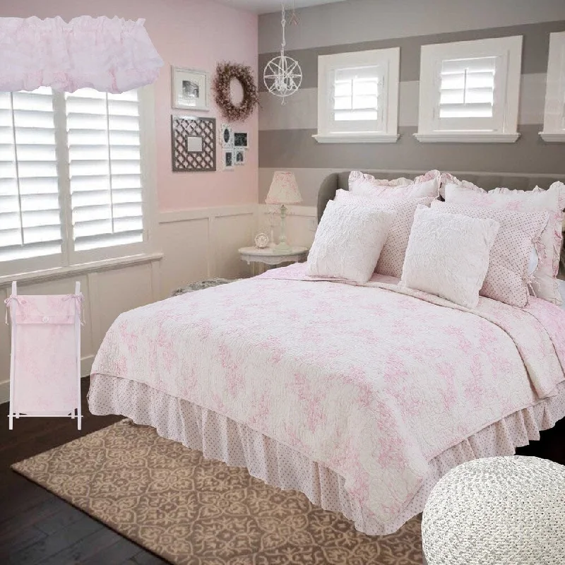 Soft tencel pillowcase-Cotton Tale Heaven Sent Pink Floral Reversible 2 PC Twin Bedding Set