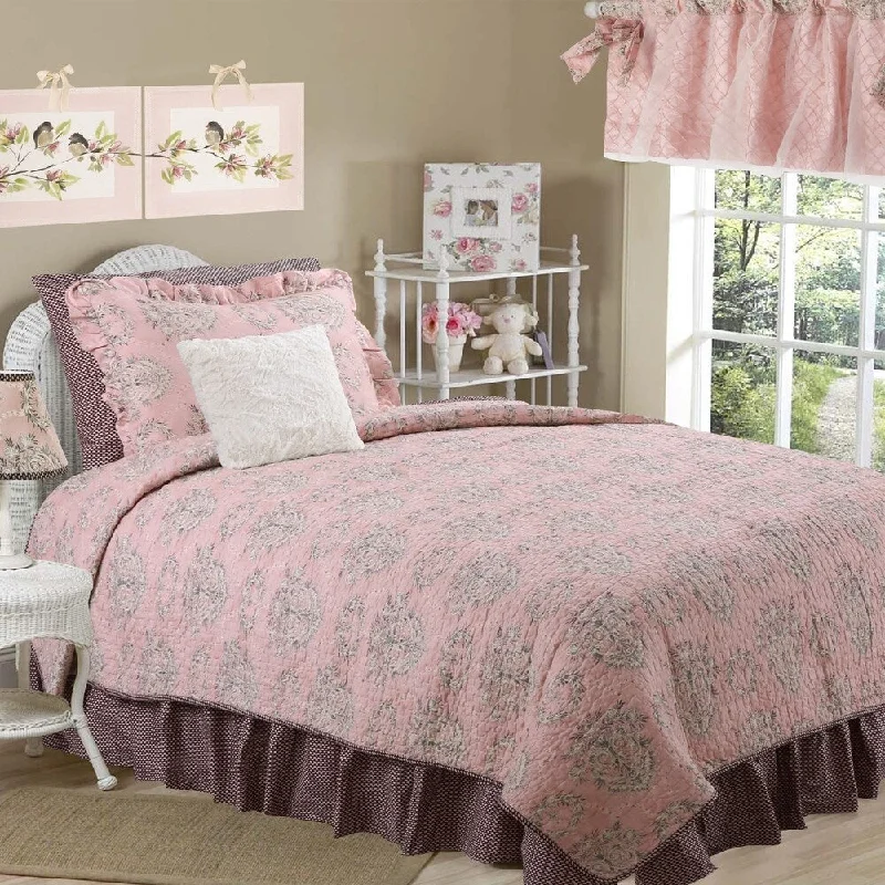 Luxe microfiber throw-Cotton Tale Nightingale Floral Reversible 5 PC Twin Quilt Bedding Set