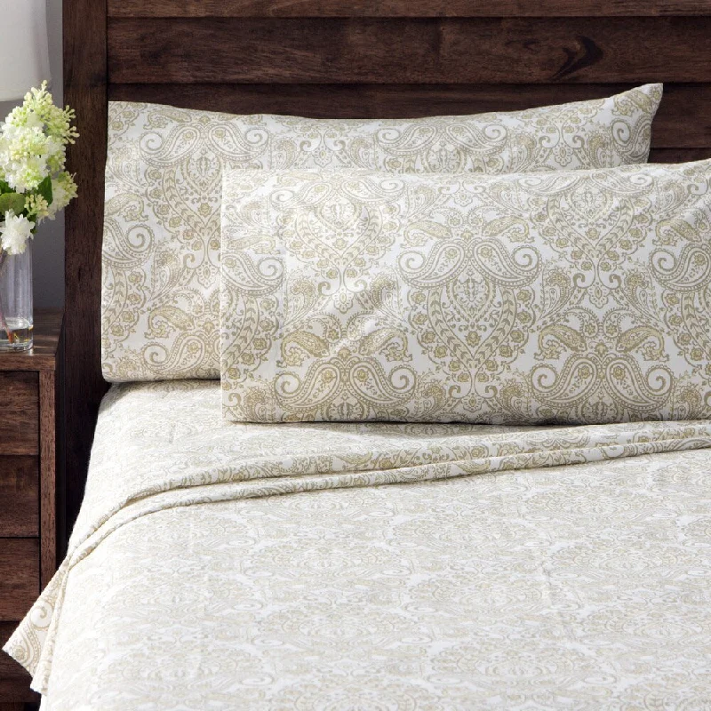 Modern swirl duvet cover-Geneva Paisley Percale Cotton Rich Sheet Set