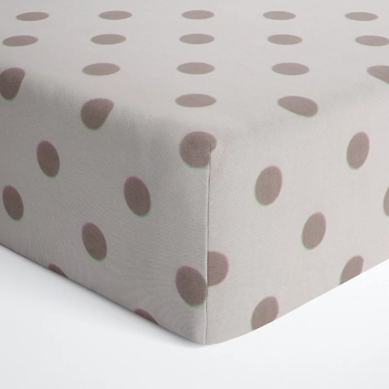 Cool jersey bedspread-Glenna Jean Grey Dot Fitted Crib Sheet