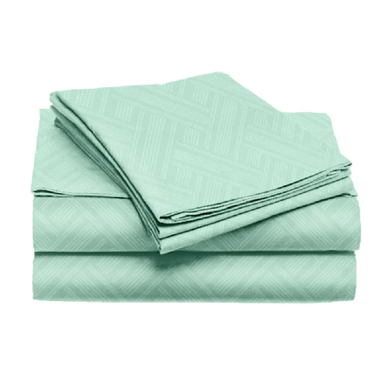 Breathable bed blanket-Home Dynamix Chelsea Willow Collection Solid Color Pattern Sheet Set (4 piece set)