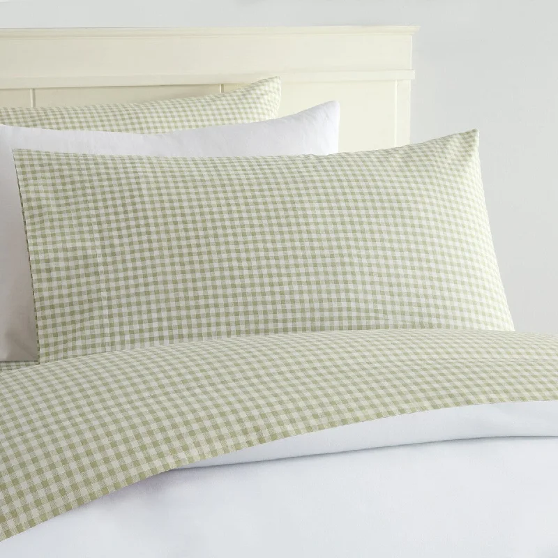 Orthopedic cooling pillow-Laurel & Mayfair Gingham 100% Cotton Percale Sheet Set, Green