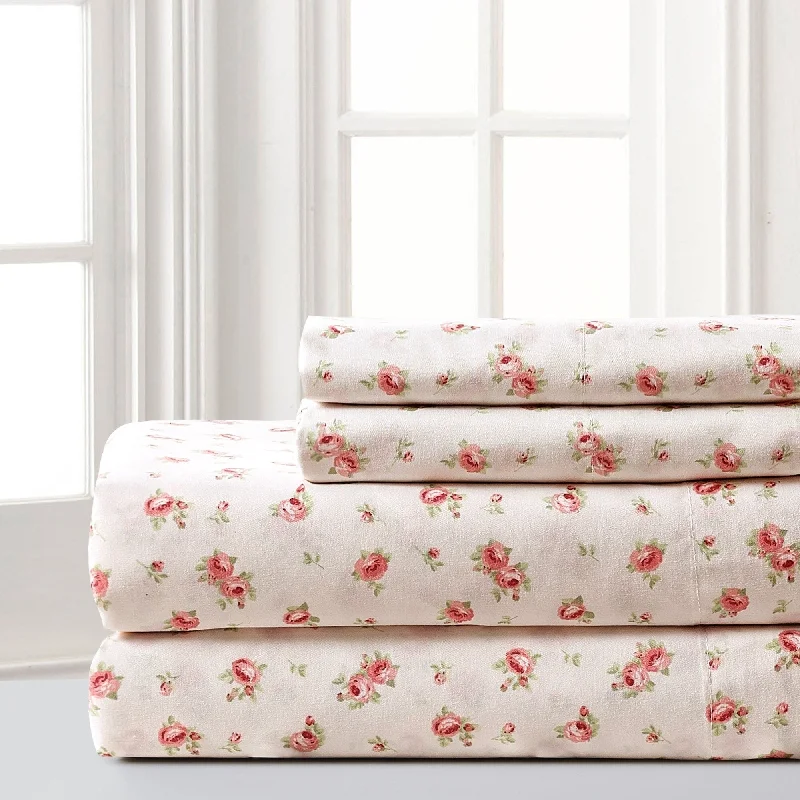 Cooling gel bed pillow-Modern Threads Sweet Rose Printed 4-piece Bed Sheet Set