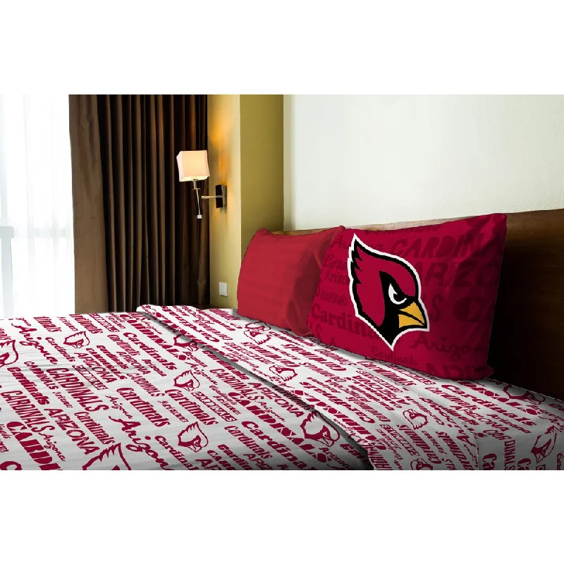 Luxe fleece throw-NFL 820 Cardinals Anthem Twin Sheet Set