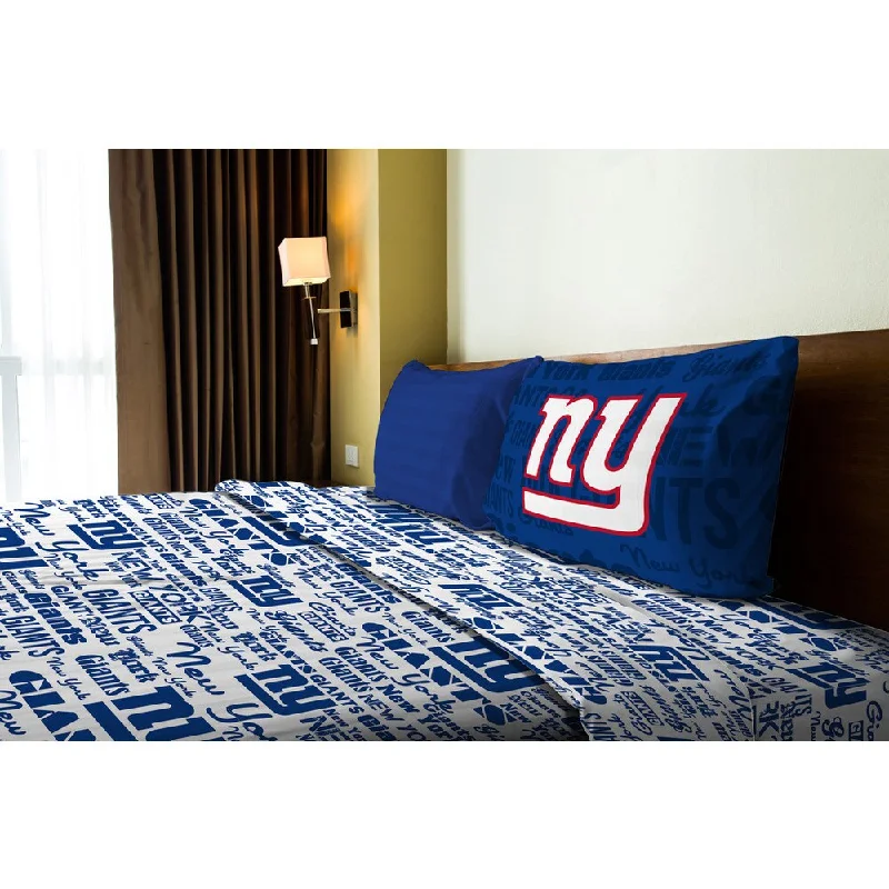 Cooling tencel pillow-NFL 820 NY Giants Anthem Twin Sheet Set