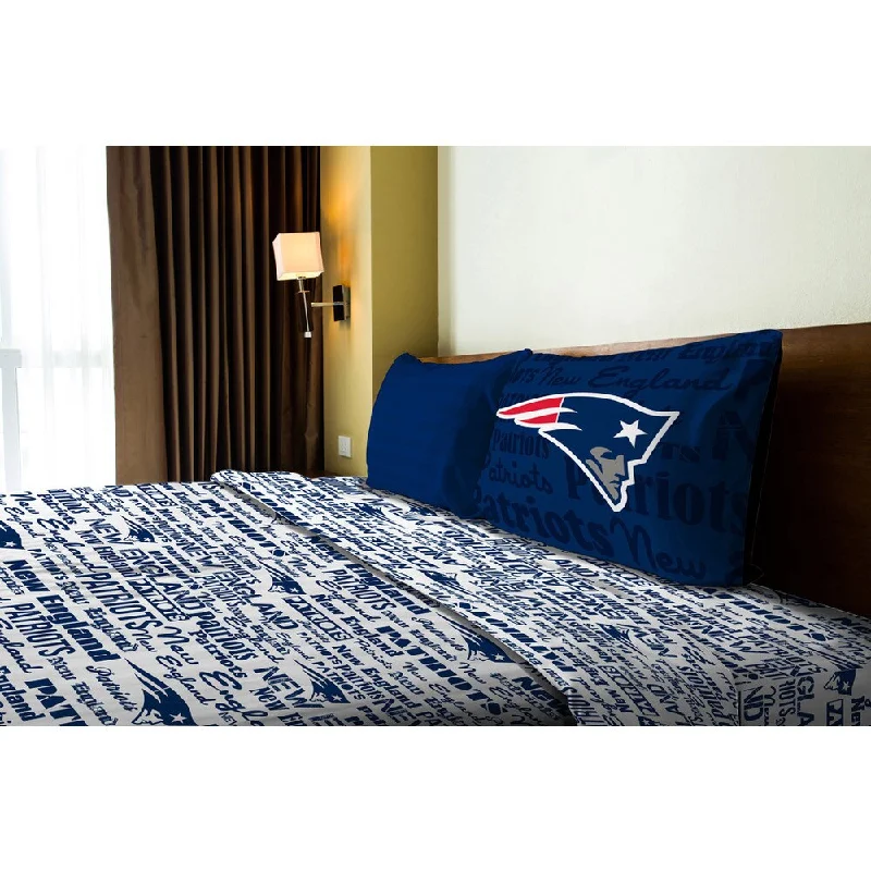 Cooling bamboo bed sheets-NFL 820 Patriots Anthem Twin Sheet Set