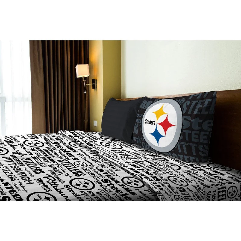 Lightweight flannel bedspread-NFL 820 Steelers Anthem Twin Sheet Set