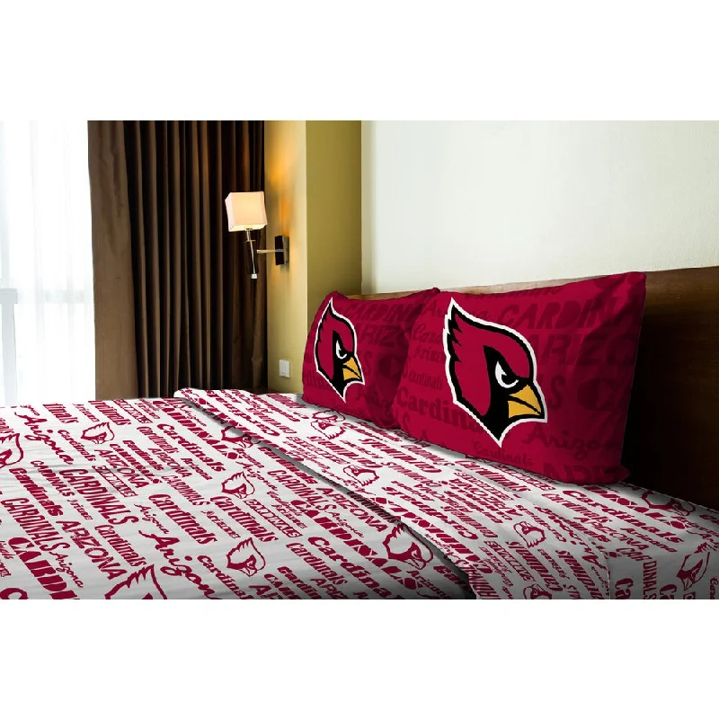 Modern swirl duvet cover-NFL 821 Cardinals Anthem Full Sheet Set