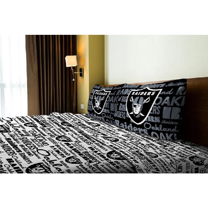 Lightweight cotton quilt-NFL 821 Raiders Anthem Full Sheet Set