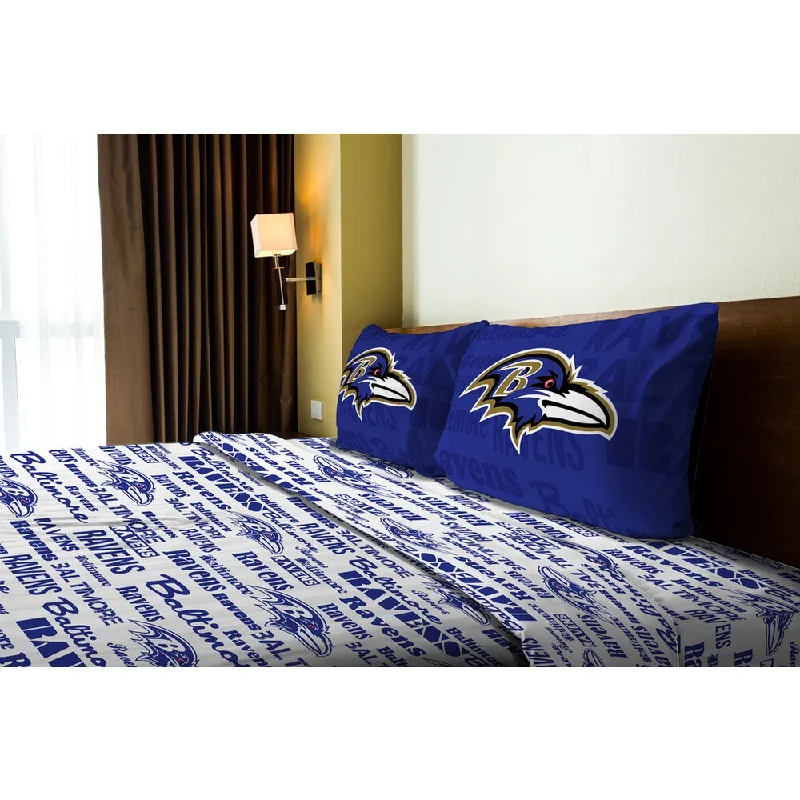 Cozy knit bed throw-NFL 821 Ravens Anthem Full Sheet Set