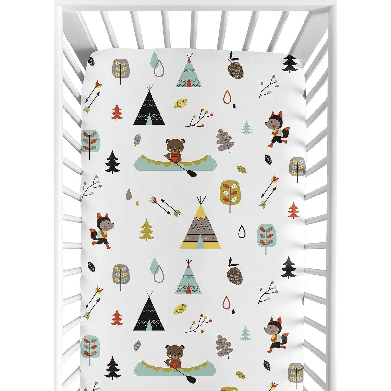 Linen blend comforter-Sweet Jojo Designs Fitted Crib Sheet for the Outdoor Adventure Collection