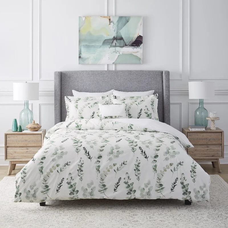 All-season linen bedspread-250TC Eucalyptus Oversized Comforter Set Ensemble