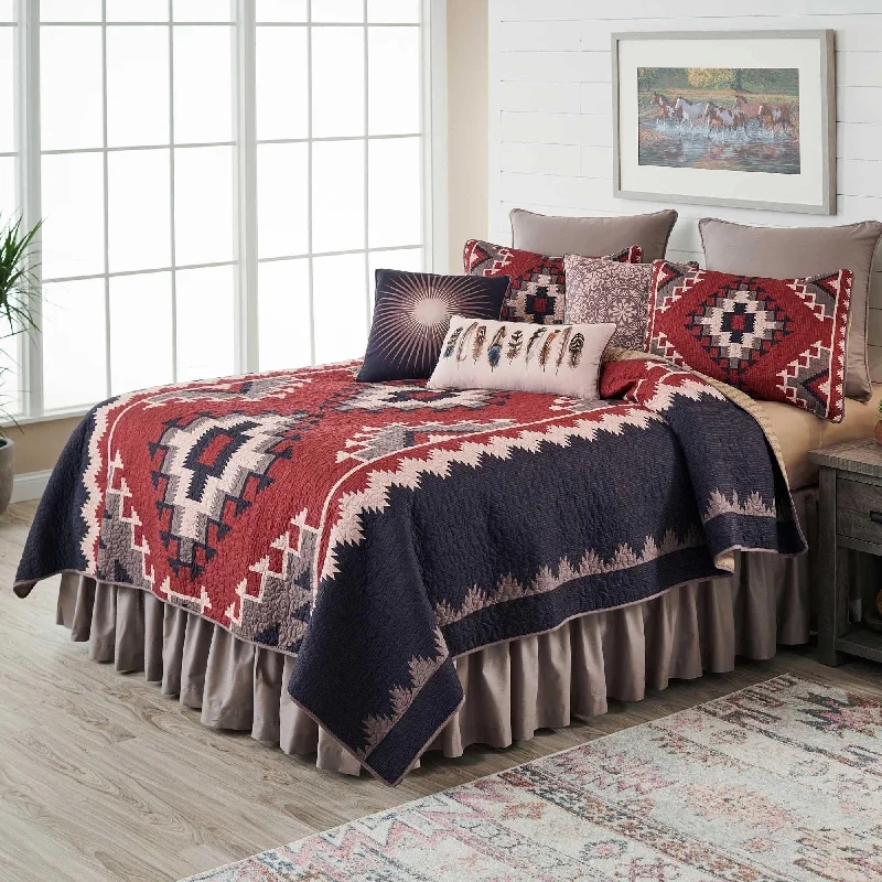 Thick linen throw blanket-Desert Hideaway Quilt