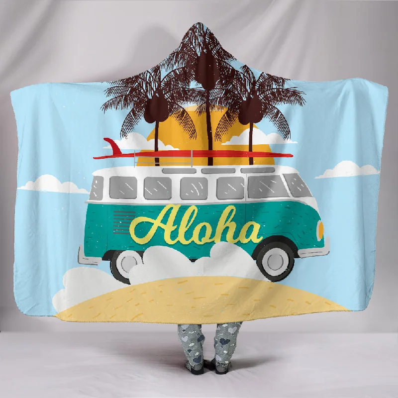 Non-slip bed throw-Aloha Surf Kombi