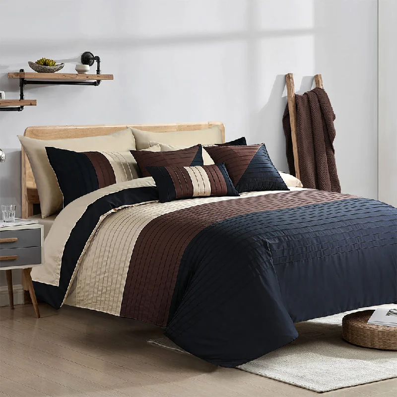 Breathable bed blanket-Ascent Pleated Quilt Cover Set