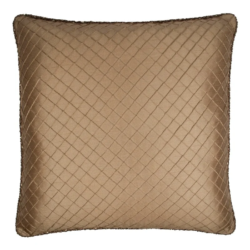 Soft flannel throw-Austin Horn Classics Botticelli Brown 26-inch Diamond Luxury Euro Sham