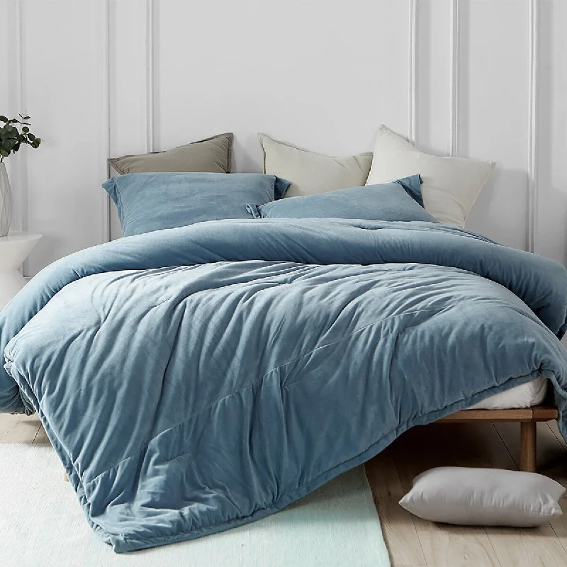 All-season linen bedspread-Baby Bird - Coma Inducer® Oversized Comforter Set - Smoke Blue