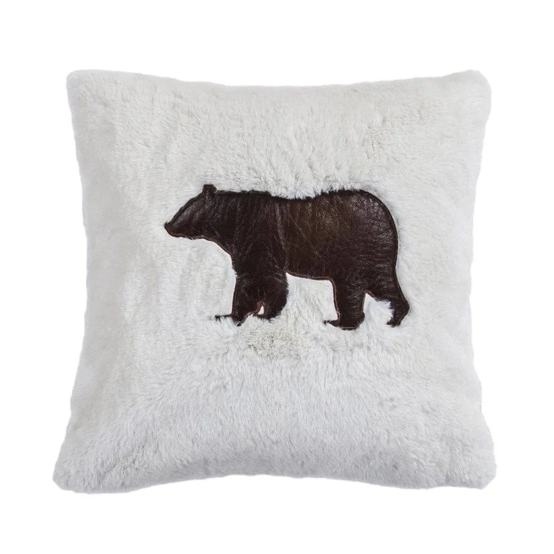 Soft tencel pillowcase-Bear Shearling Throw Pillow