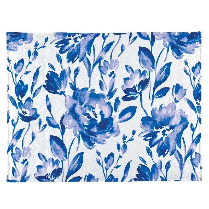 Firm gel memory pillow-Beautiful Blue Floral Luxurious Pillow Sham